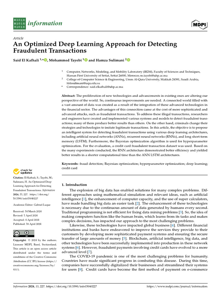 Deep Learning for Fraud Detection | PDF | Deep Learning | Mathematical ...