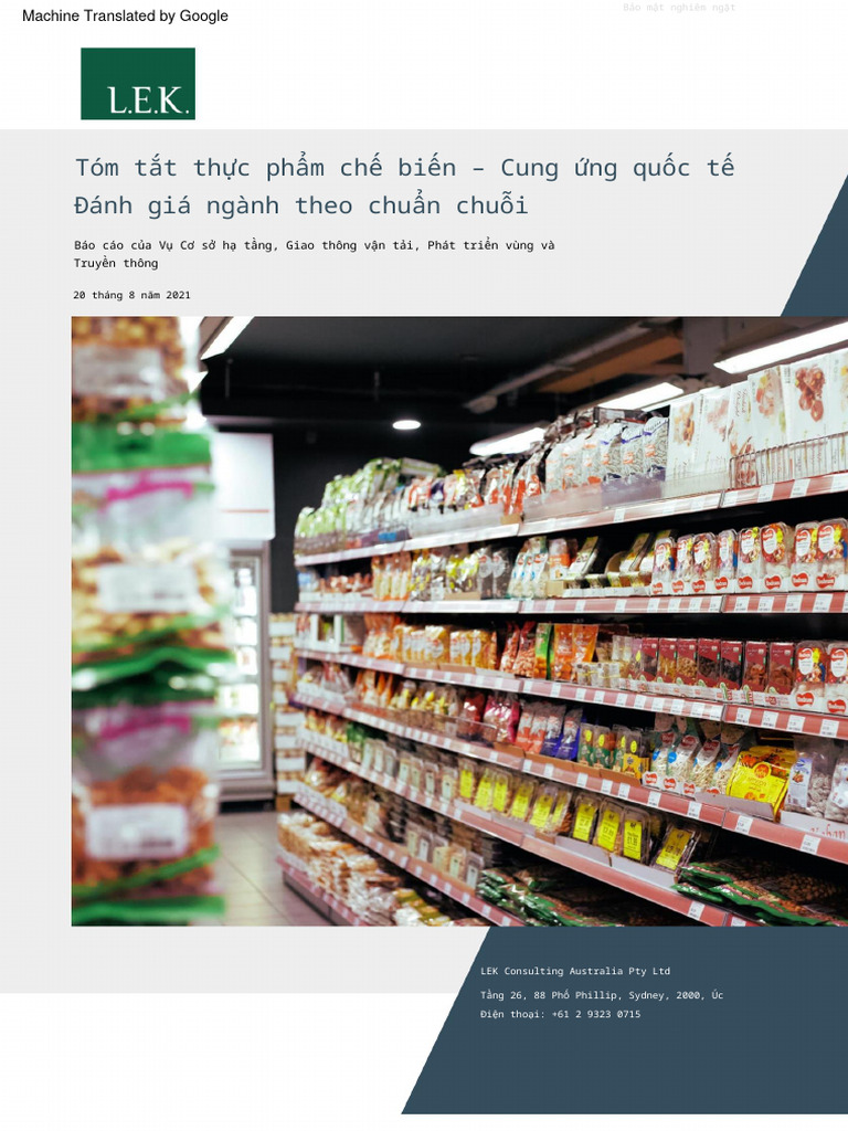 Sectoral Report Processed Food | PDF