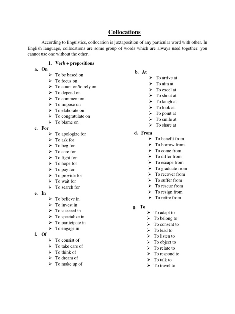 Collocations | PDF | Language Families | Linguistic Typology