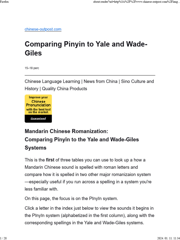 Kiejtés Pinying | PDF | Pinyin | Languages Of Singapore