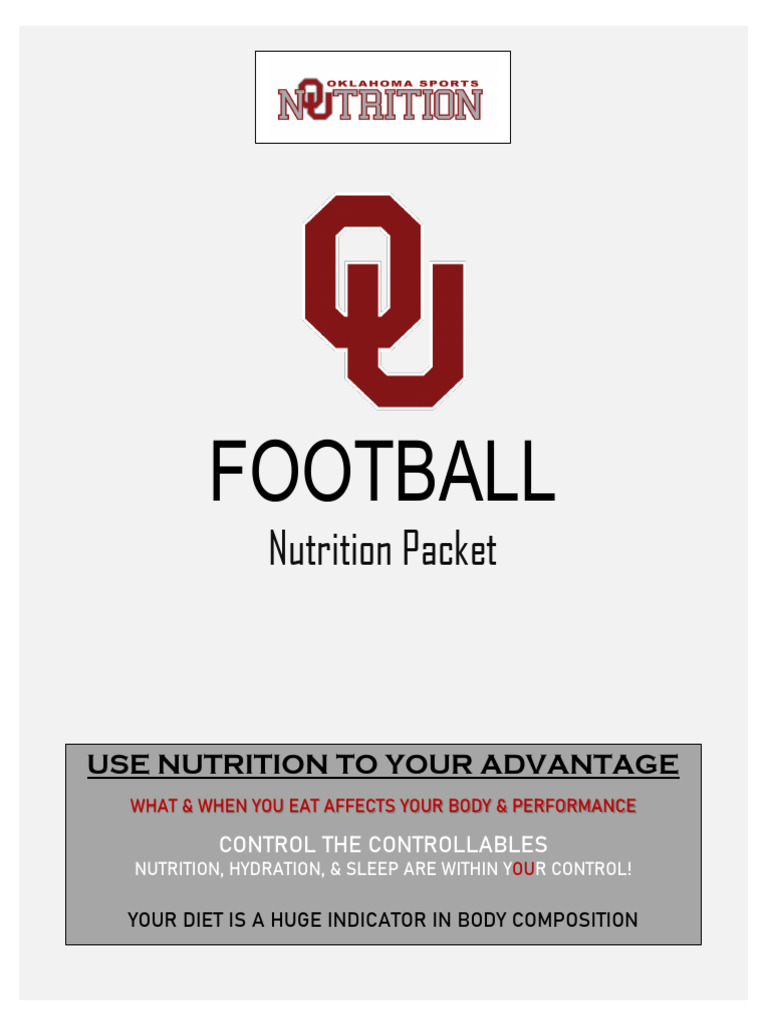 Football General Nutrition Packet-OU | PDF | Foods | Meal