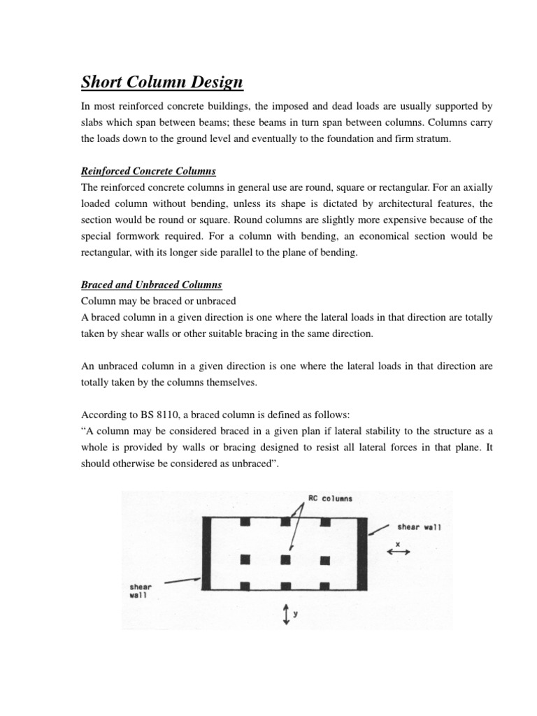 Short Column Design in Concrete Structures | PDF | Column | Buckling
