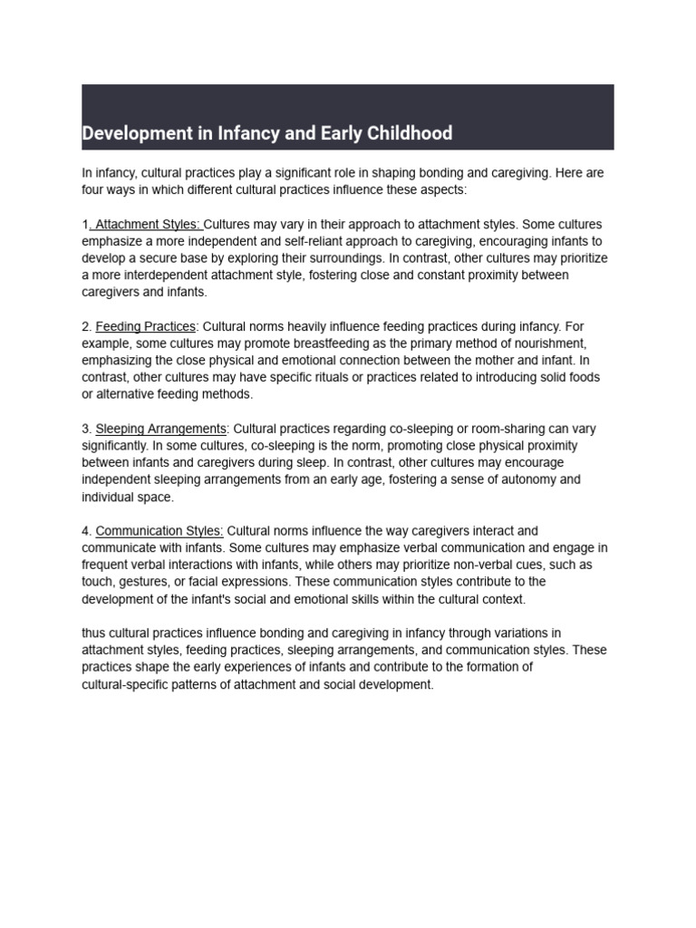 Development in Infancy and Early Childhood | PDF | Infants | Adolescence