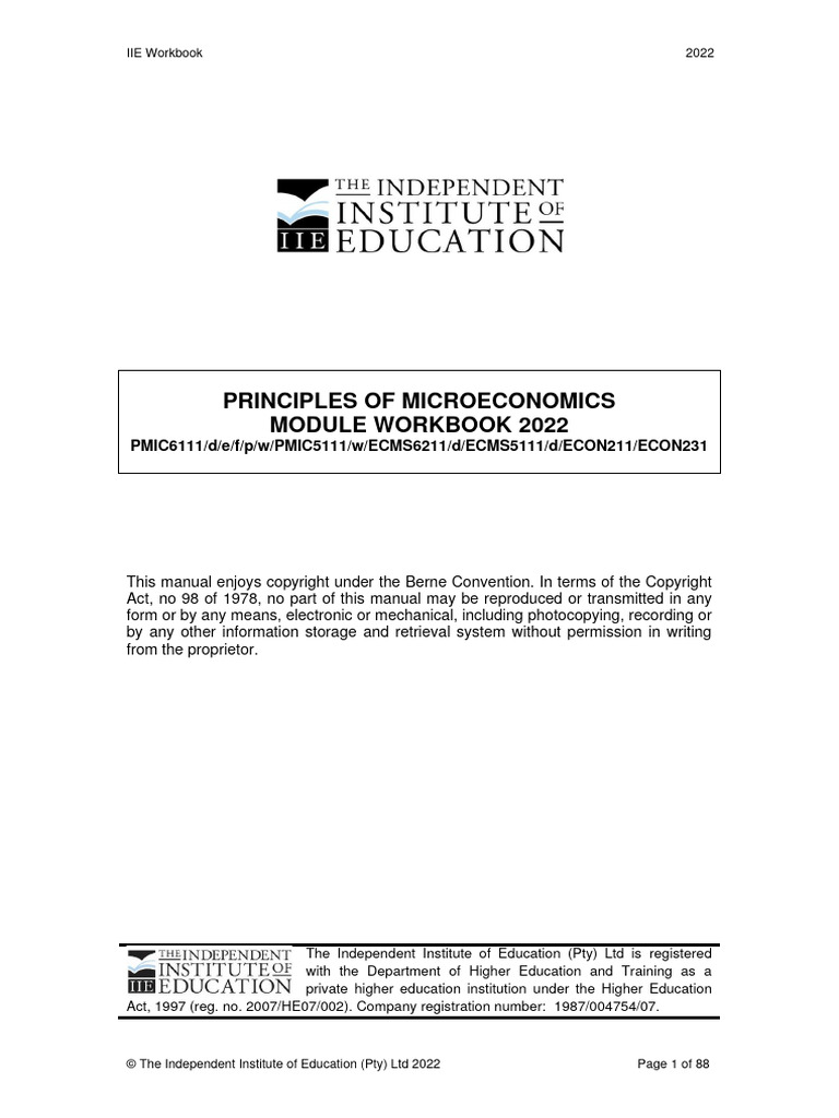 Economics Workbook Pdf Economic Surplus Demand