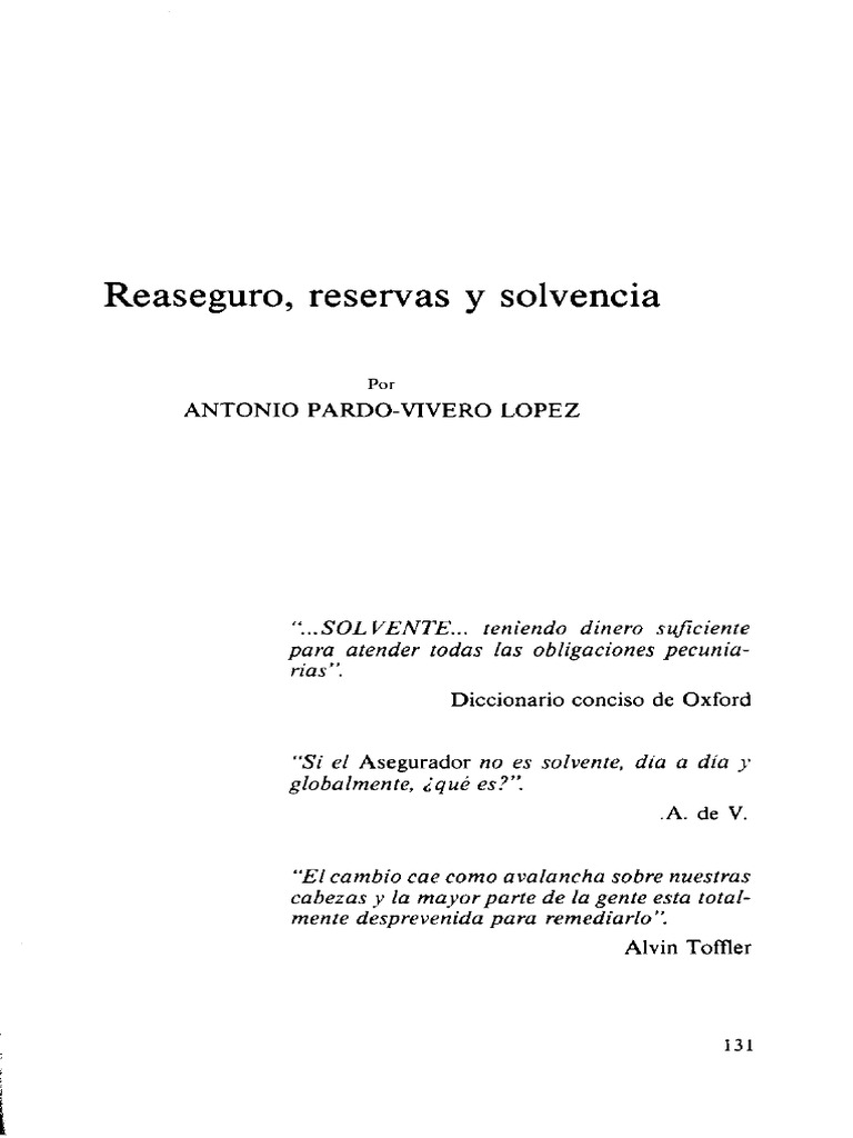 Reaseguro y Margen de Solvencia | PDF | Reaseguro | Seguro