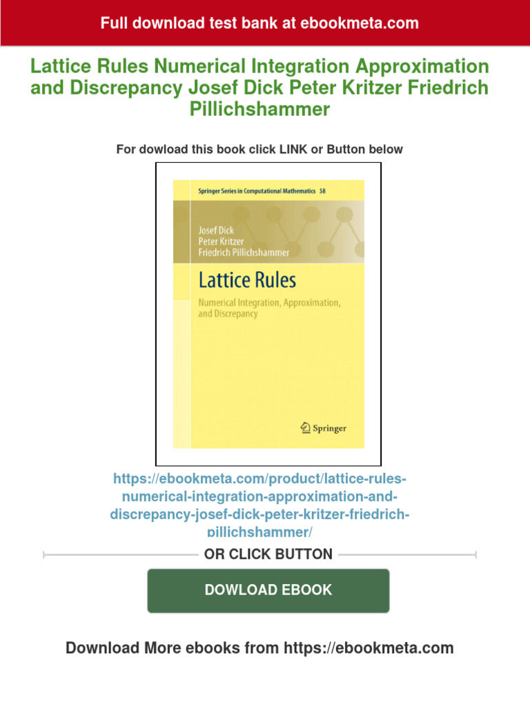 instant-download-lattice-rules-numerical-integration-approximation-and