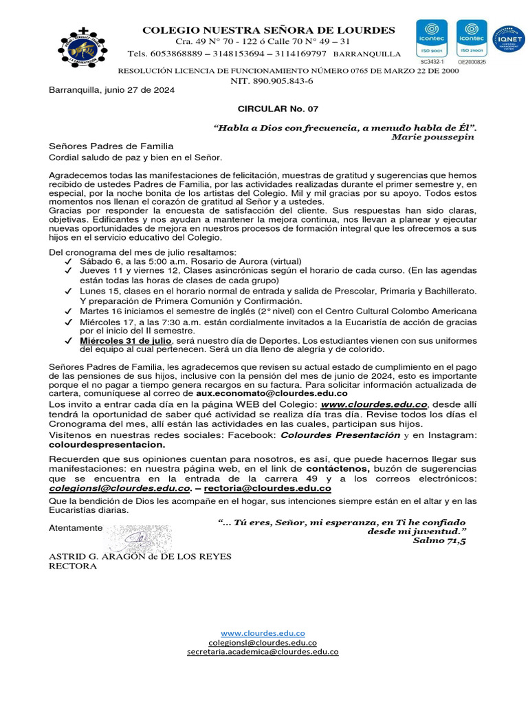 Circular 07 de 2024 | PDF