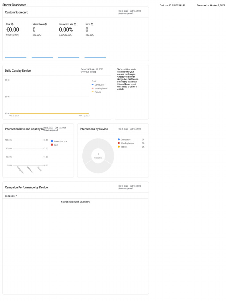 Starter Dashboard | PDF