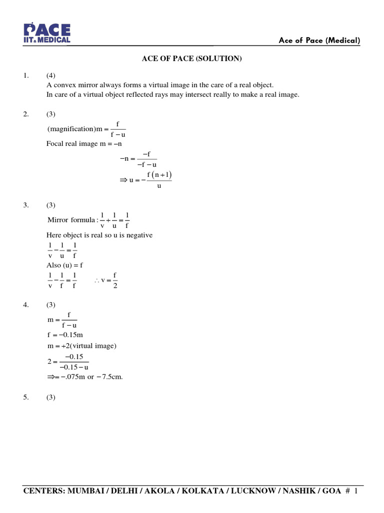 Medical aop solution final pdf force newton s laws of motion