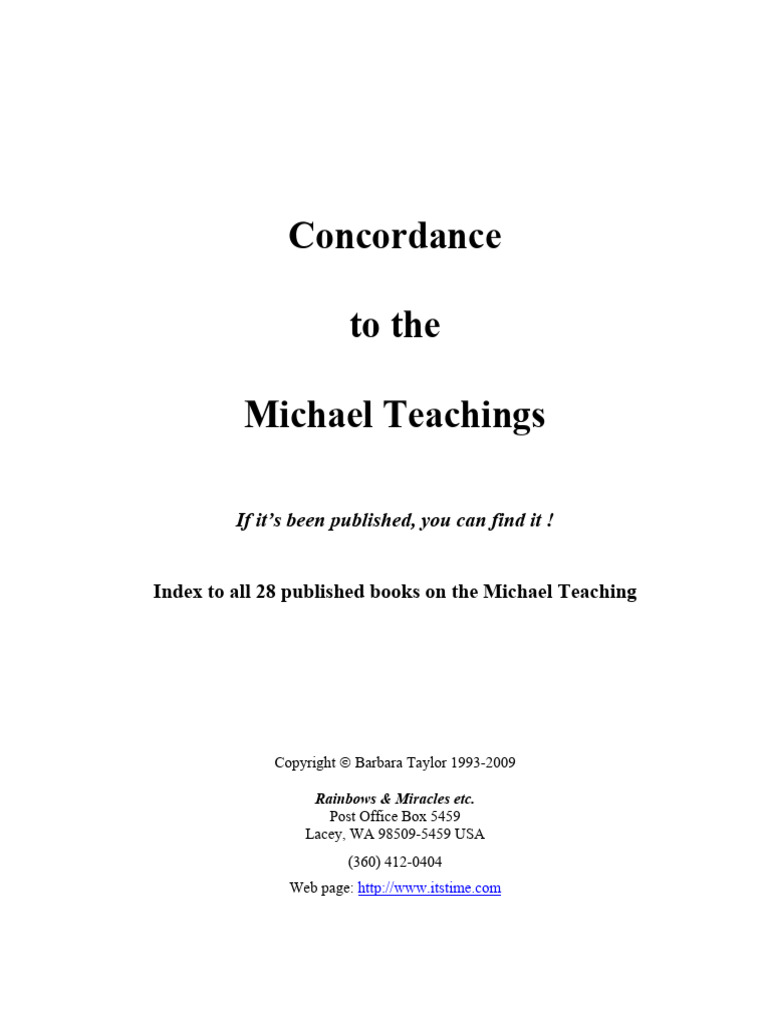 Concordance - Michael Teachings Sample | PDF