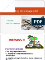 Accounting For Management: Why Afm? Role of A Manager?