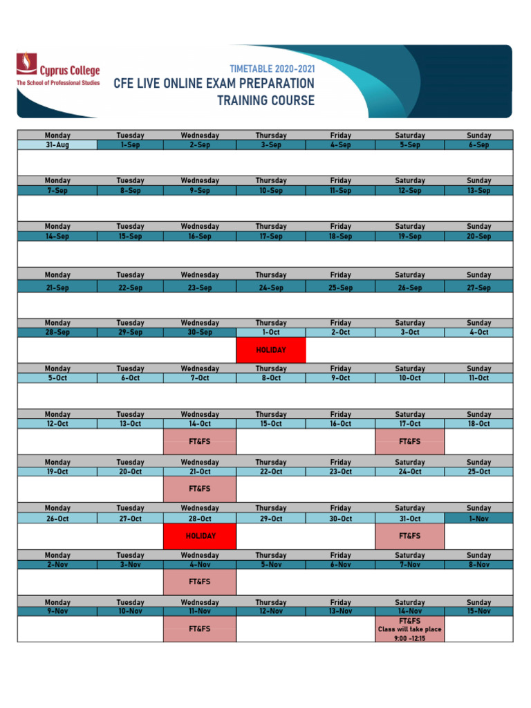 CFE Exam Prep Course Class Schedule - 2020-2021 Live Online - Final ...