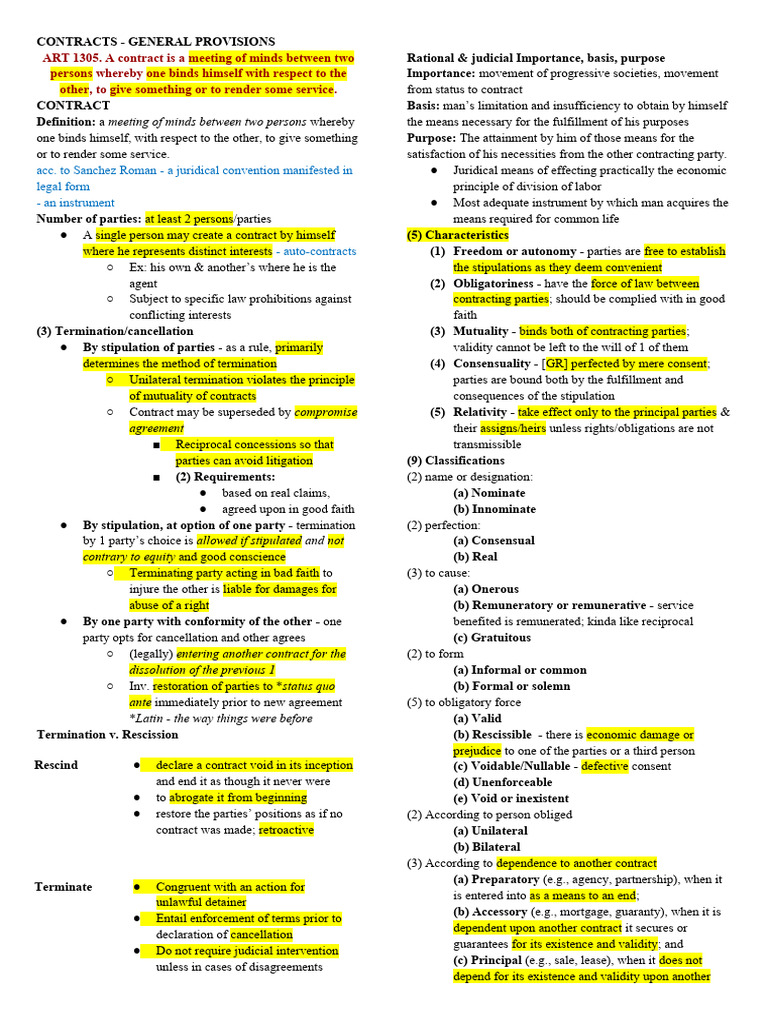 Understanding General Contract Provisions | PDF | Legal Concepts | Law ...
