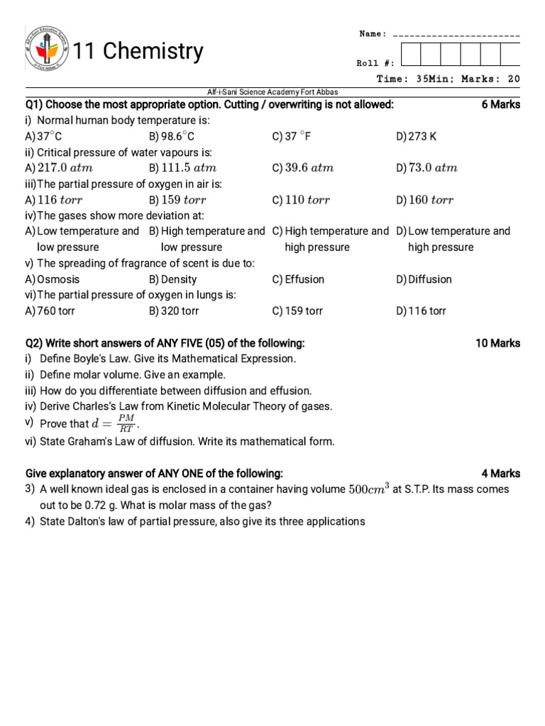 11th Che 3 | PDF