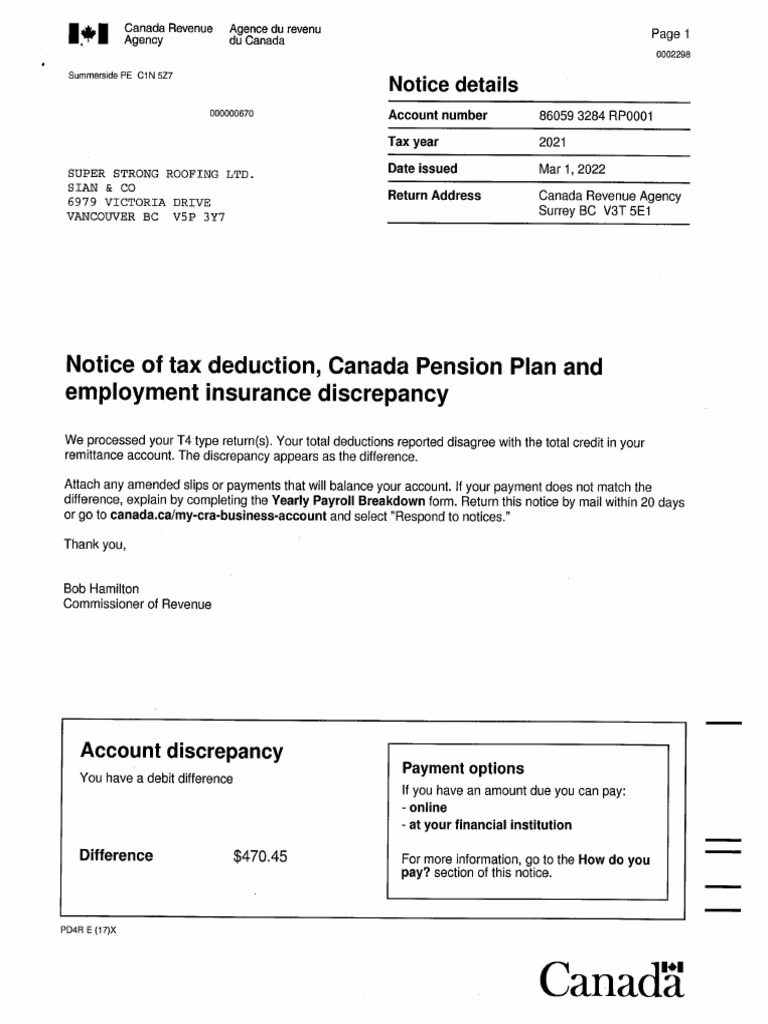 Super Strong Roofing LTD Discrepancy Notice | PDF