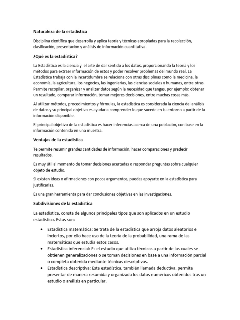 Investigaci n estad stica daily pdf estad sticas muestreo