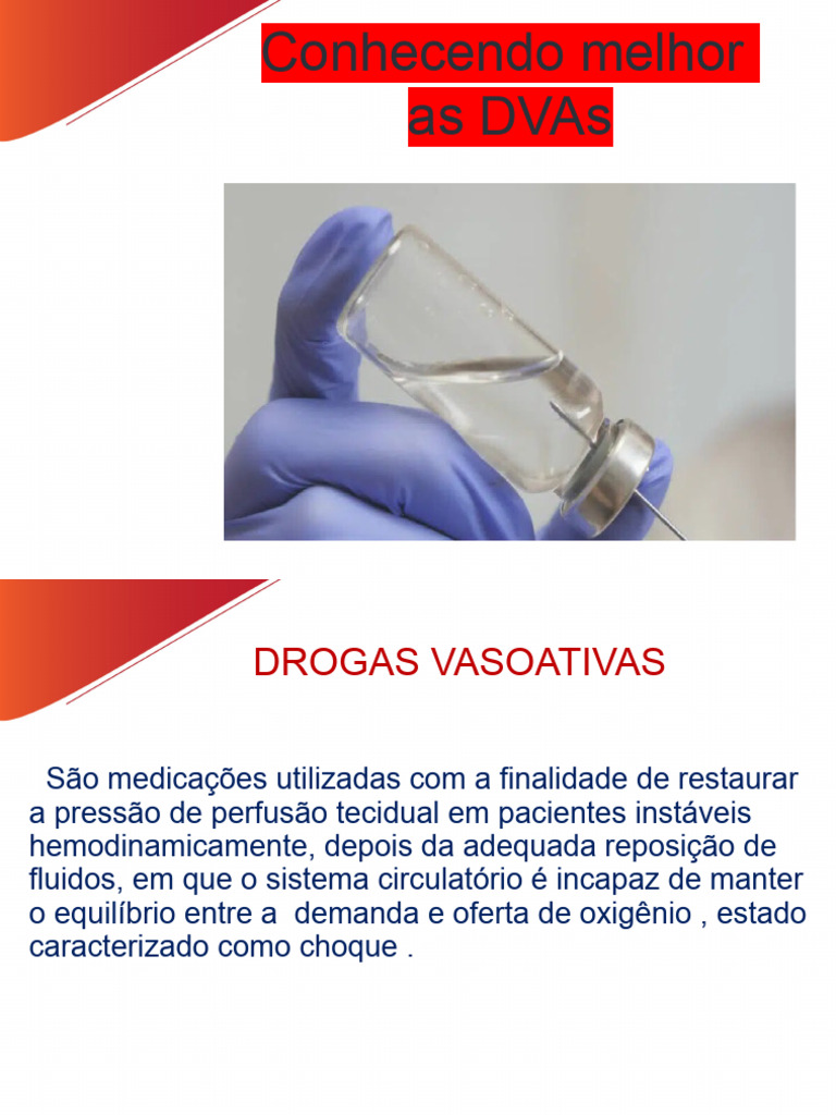 8 - Drogas Vasoativas | PDF | Doenças e distúrbios | Medicina Clínica