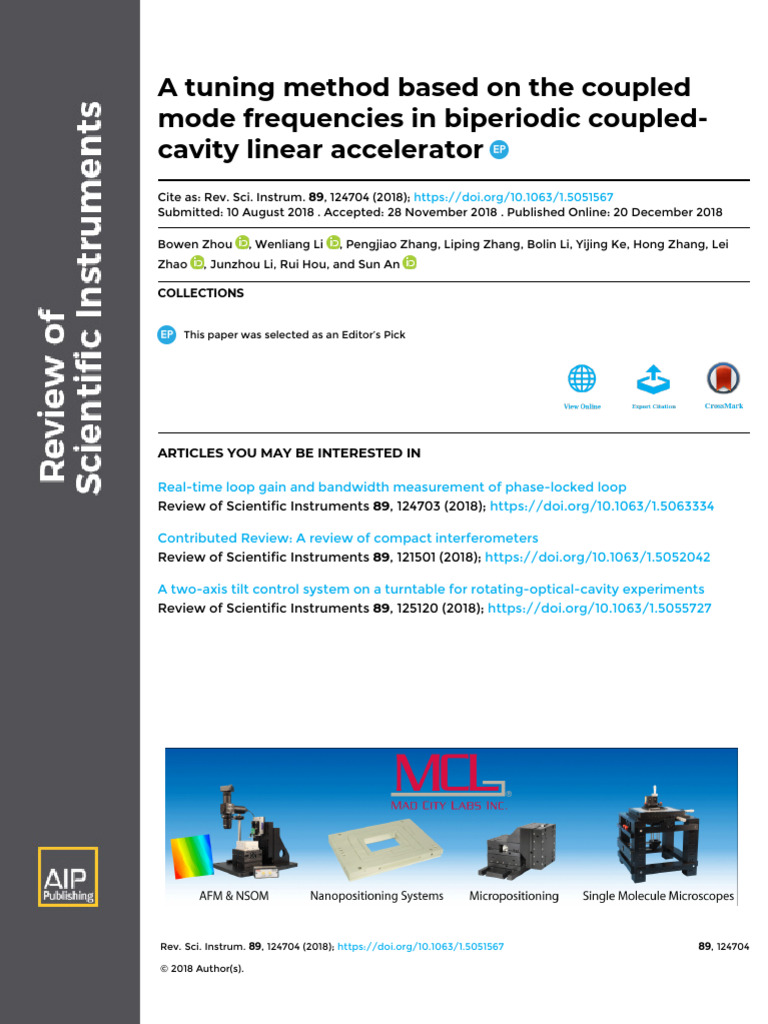 Coupled-Cavity Linac Tuning Method | PDF | Electrical Network | Resonance