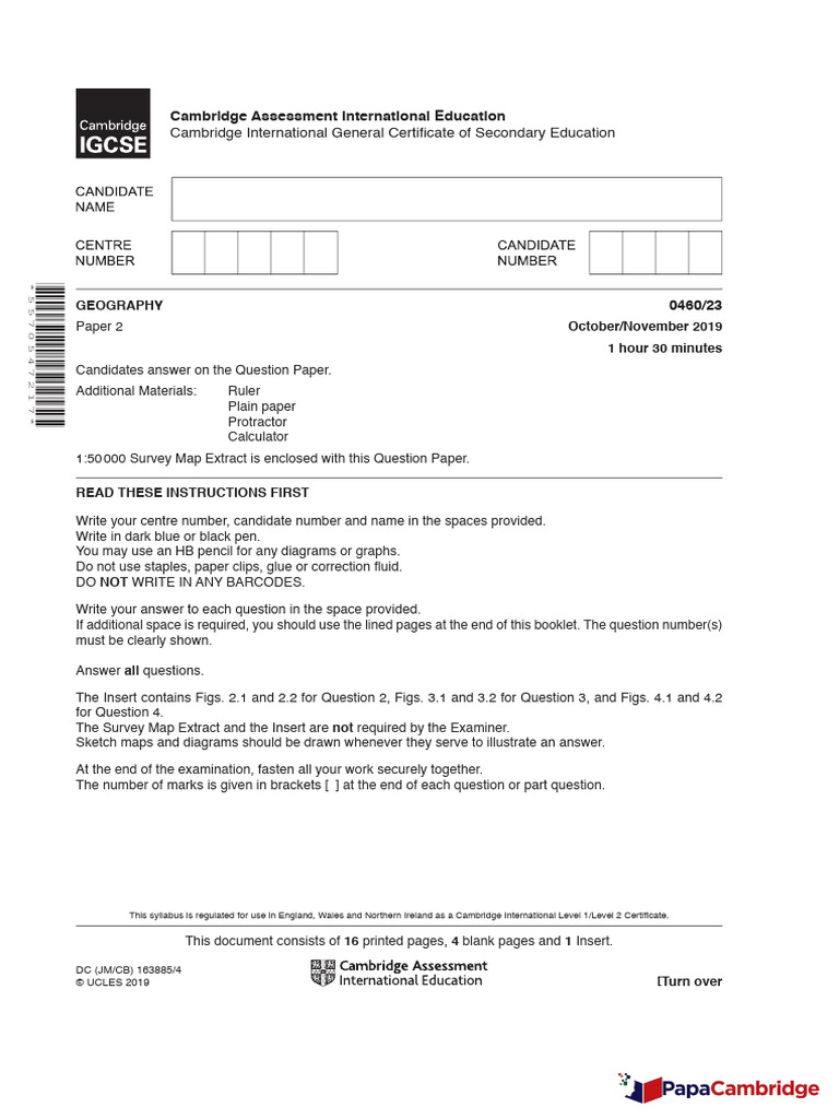 Cambridge IGCSE Geography Paper 2 | PDF | Cloud | Aluminium Oxide