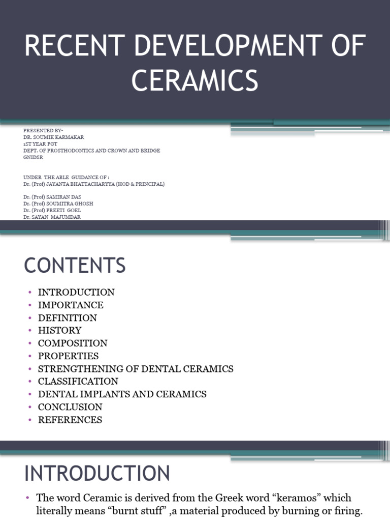 Advances in Dental Ceramics | PDF | Ceramics | Materials