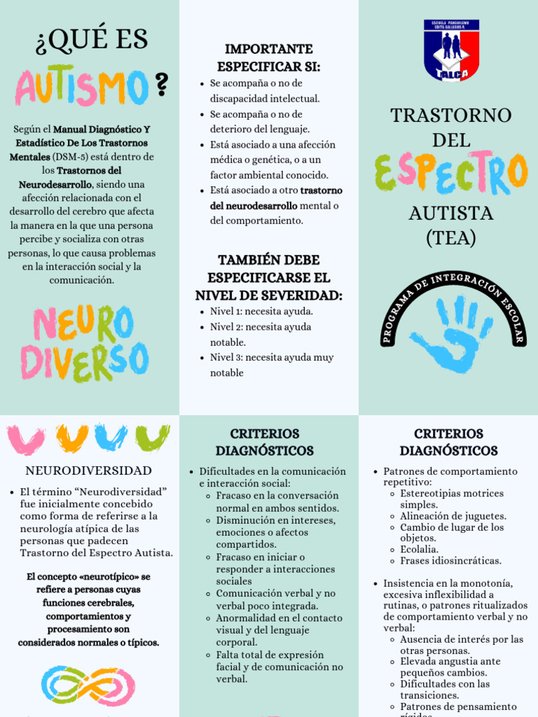 Criterios Diagnósticos del TEA | PDF | Espectro autista | Trastorno mental