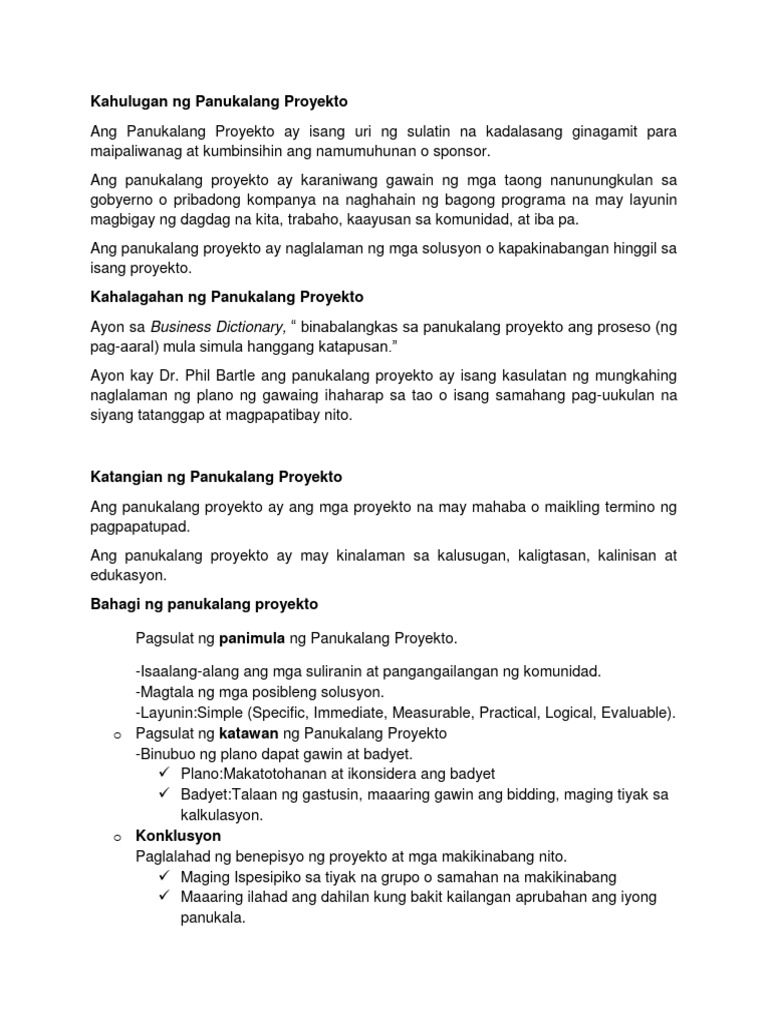 Panukalang Proyekto | PDF
