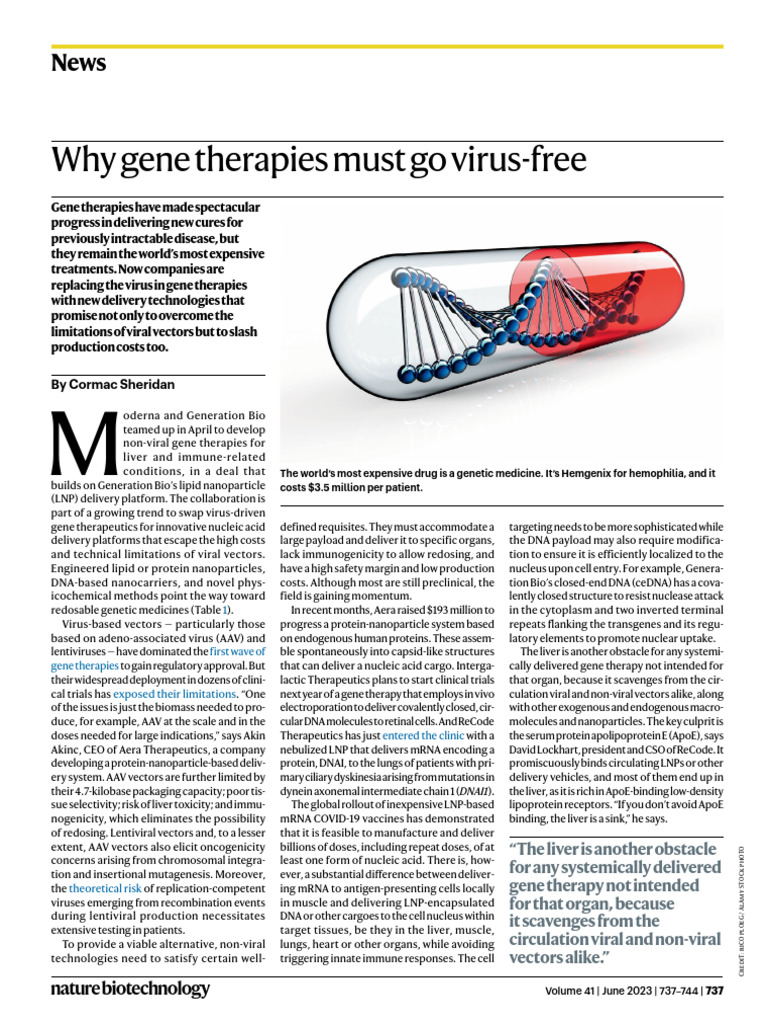 Why Gene Therapies Must Go Virus Free 2023 1686851053 | PDF | Gene ...