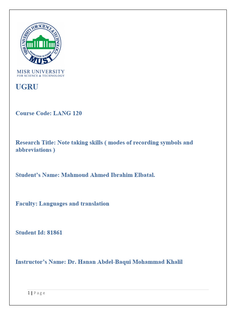 Note Taking Skills and Techniques | PDF | Human Communication ...