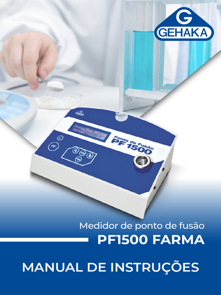 DE-26 - Manual de Instruções - Medidor de Ponto de Fusão, Modelo PF 1500  FARMA, Gehaka | PDF | Temperatura | Termômetro, image size:768x1024