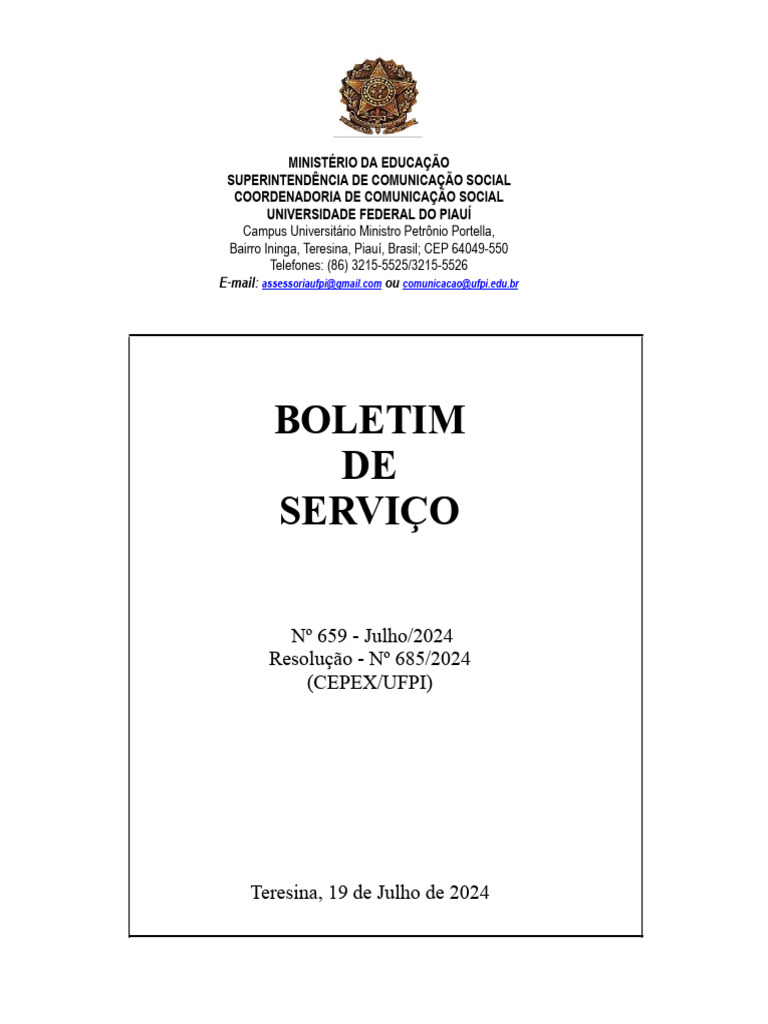 Resolução CEPEX/UFPI 685/2024 | PDF | Pós-graduação | Brasil