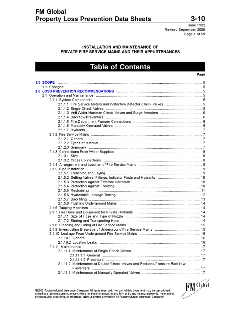 FMDS 03 10 - Installation & Maintenance of Fire Service Mains | PDF ...