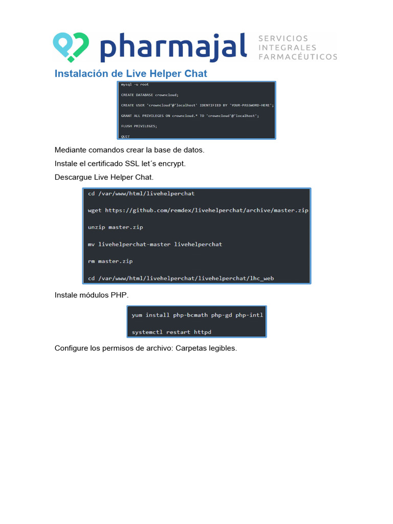 Configuracion de Live Helper Chat | PDF | Chat en linea | Contraseña