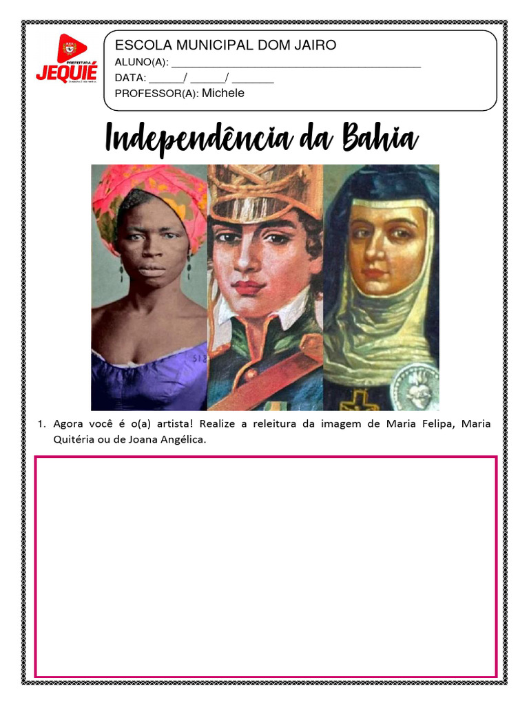 Atividade 5º Ano Independência Da Bahia | PDF
