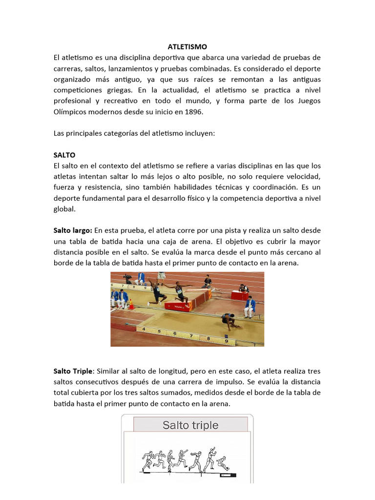 ATLETISMO | PDF | Deporte del atletismo | Deportes