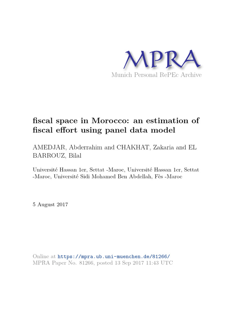 MPRA Paper 81266 | PDF | Économie