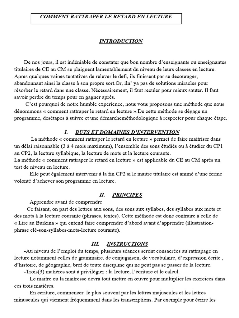 Rattraper le Retard en Lecture | PDF | Linguistique | Langues
