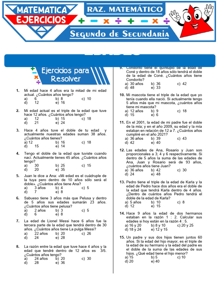 Edades Para Segundo Grado de Secundaria | PDF