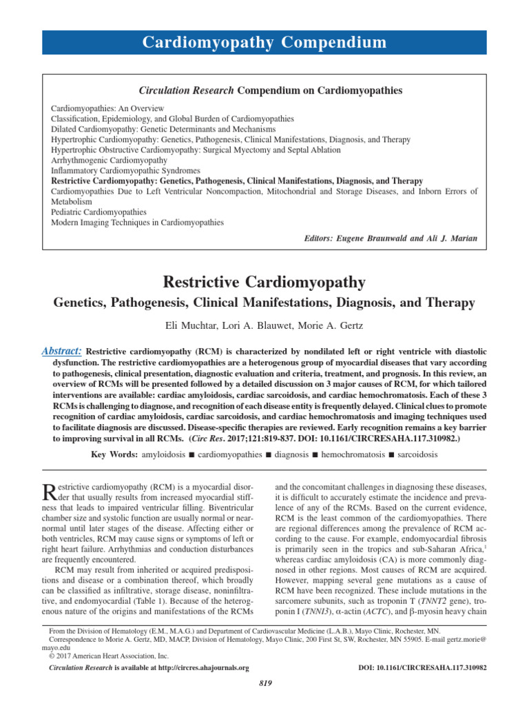 Understanding Restrictive Cardiomyopathy | PDF | Heart Failure | Heart