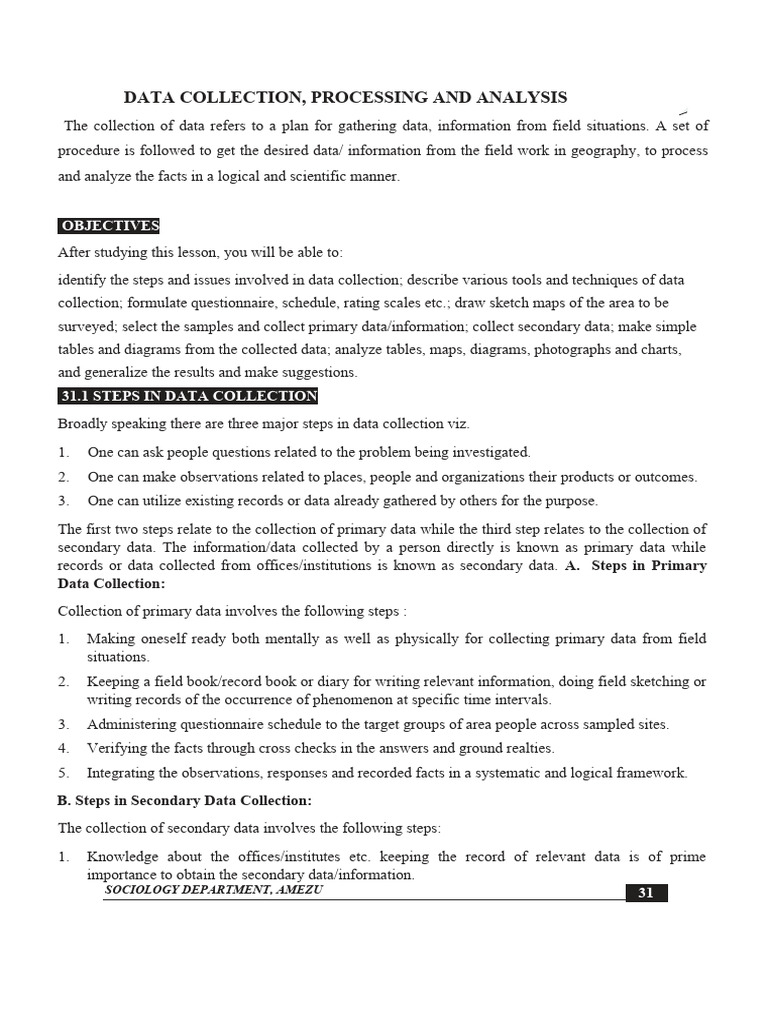 Data Collection and Analysis Techniques | PDF | Sampling (Statistics ...