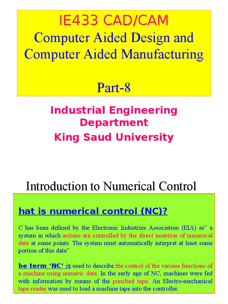 Introduction to Numerical Control Systems | PDF | Numerical Control ...