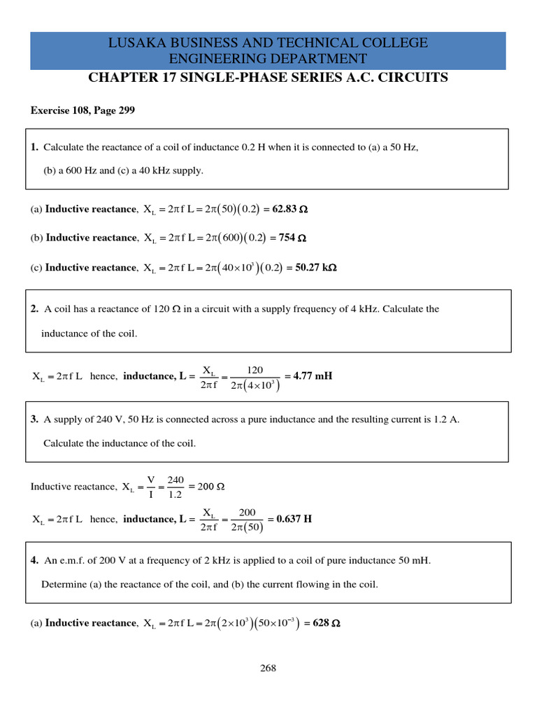 Ac Theory Questions 2016 | PDF | Electrical Impedance | Capacitor