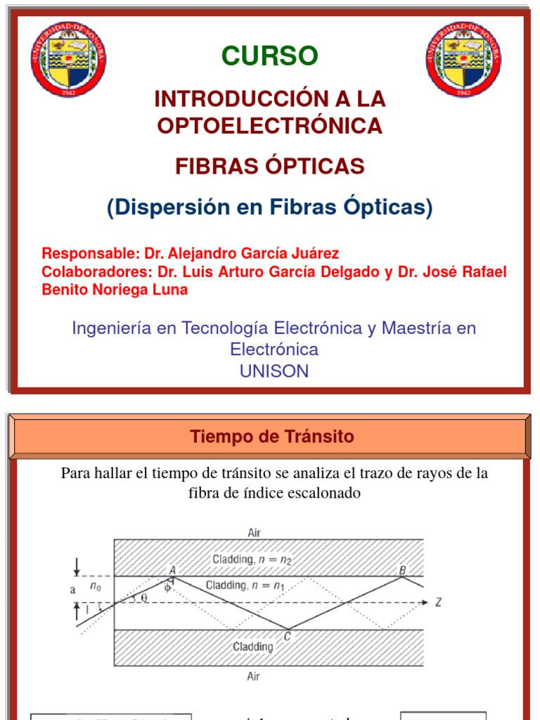 Dispersión Cromática en Fibras Ópticas | PDF | Dispersión (óptica ...