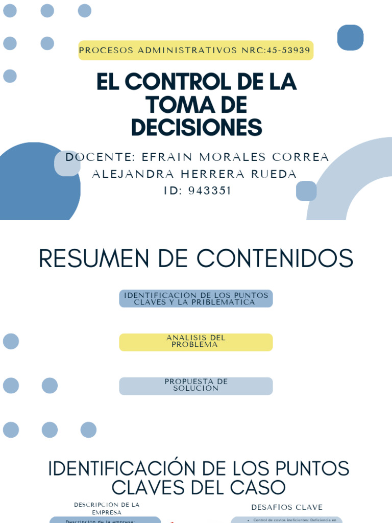 El Control de La Toma de Decisiones | PDF | Planificación de recursos ...