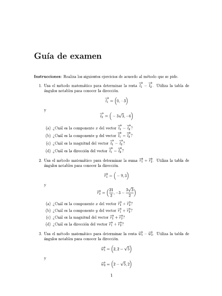Guia para Ex Amen Parcial 1 | PDF