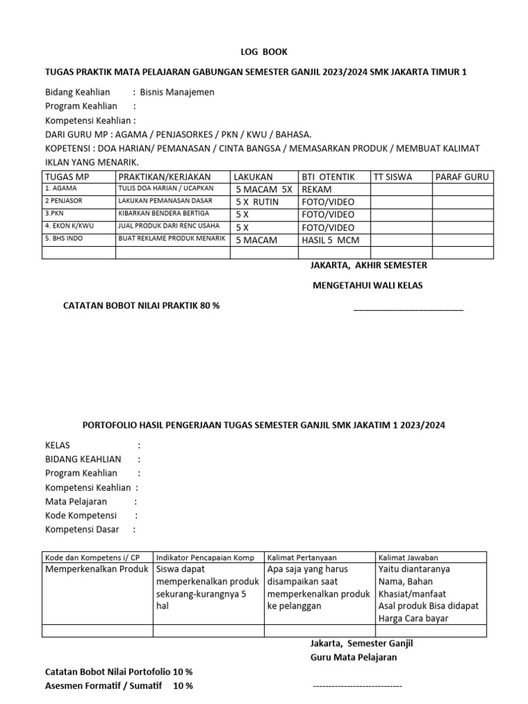 Log Book | PDF | Bisnis