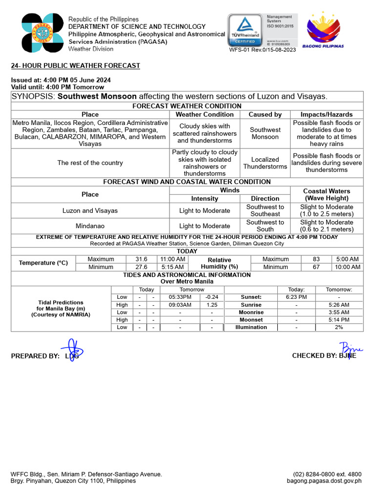 Weather Forecast Pdf Weather Tropical Meteorology