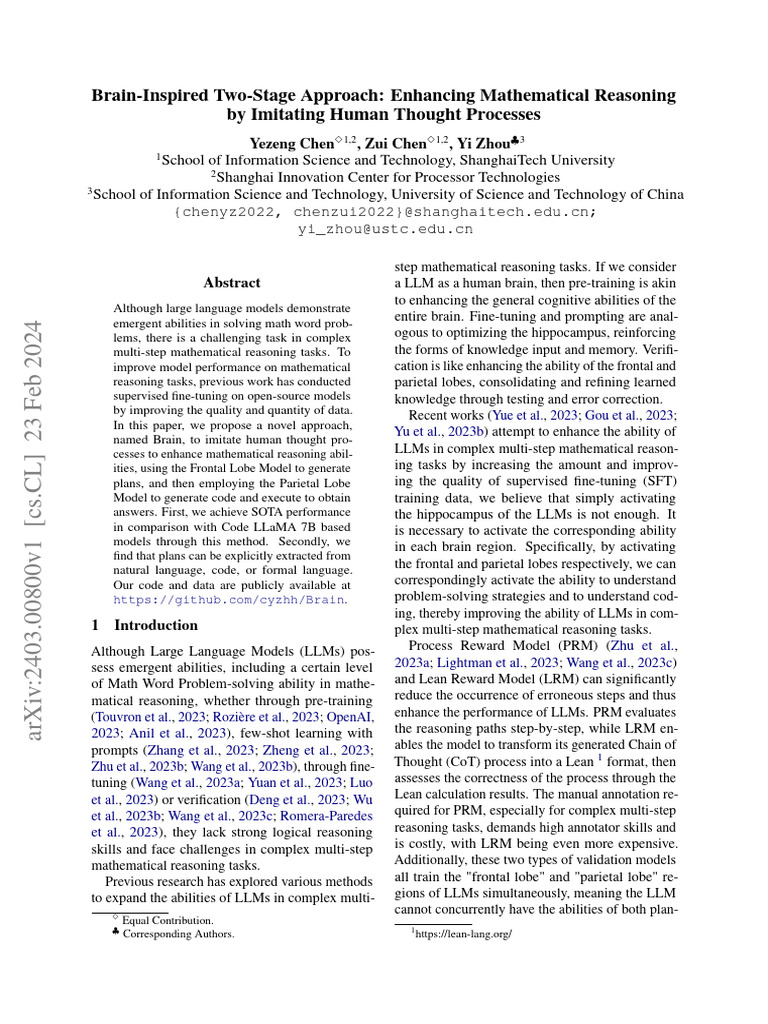 Enhancing Math Reasoning with Brain Model | PDF | Statistical Inference ...