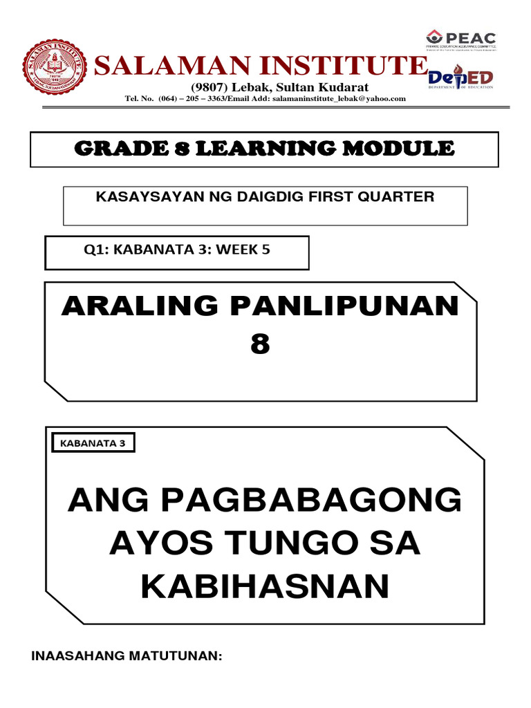 AP8 Q1 Week 51 | PDF