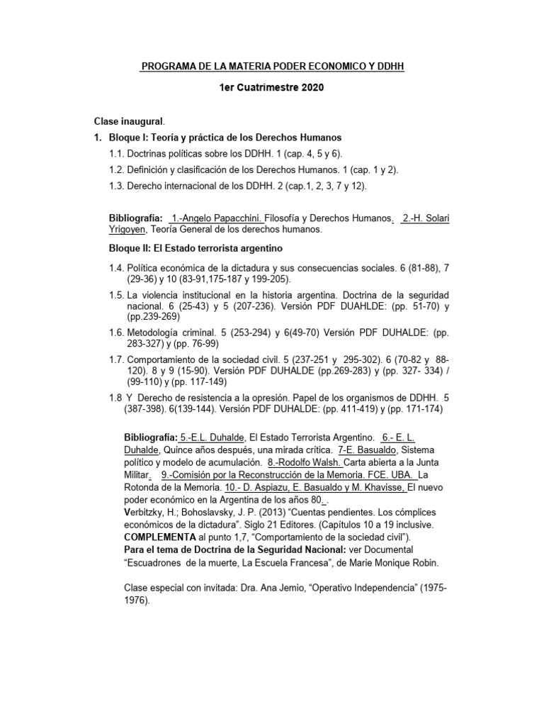 Programa pdf derechos humanos ciencias pol ticas