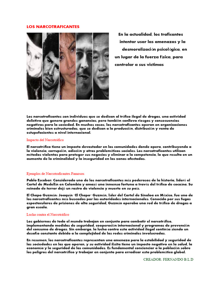 Los Narcotraficantes | PDF | Comercio ilegal de drogas | Cartel de Sinaloa